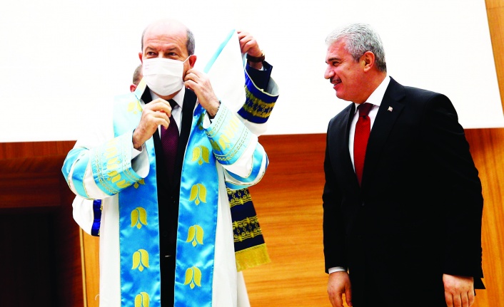 KKTC Cumhurbaşkanı Tatar'a  Ahi Evran Üniversitesi’nden  Fahri Doktora unvanı verildi