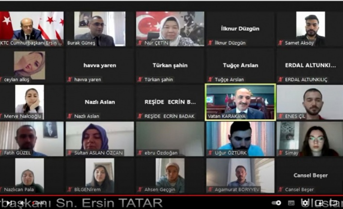 KKTC Cumhurbaşkanı Tatar, KAEÜ'nin söyleşisinde öğrencilerle online buluştu