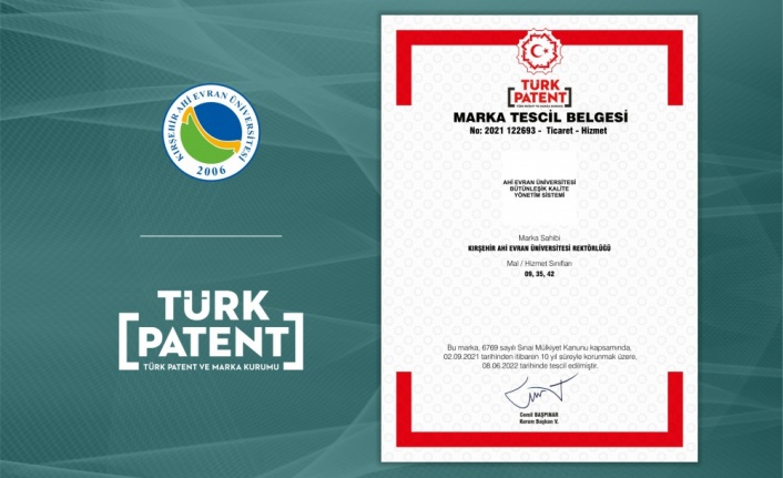Üniversitemiz Türk Patent ve Marka Kurumundan “Marka’’ Belgesini aldı