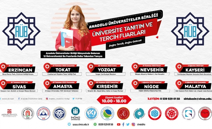 Anadolu Üniversiteler Birliği Tanıtım ve Tercih Fuarı, Kayseri'de yapılacak